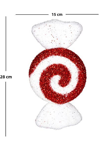 Herdekora Christmas Tree Ornament, Candy Figure, Red-White - 15X28 cm