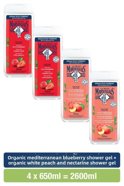 Le Petit Marseillais Mediterranean Strawberry + White Peach and Nectarine Sho...