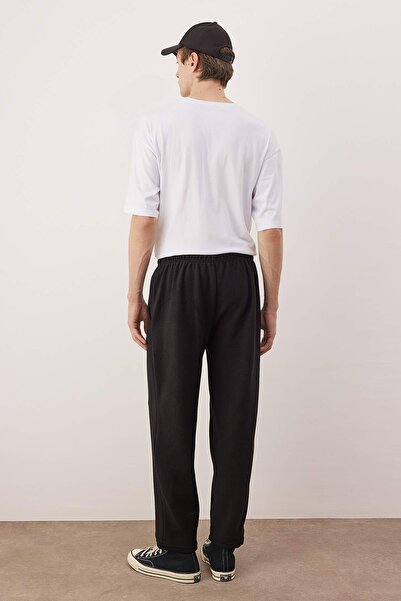 Trendyol Collection Black Regular Cut Open Leg Fleece Pajama Bottoms Tmnaw26Pj00003