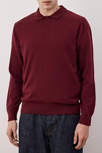 Trendyol Collection Burgundy Regular Polo Neck Plain Sweater Tmnaw26Kz00009