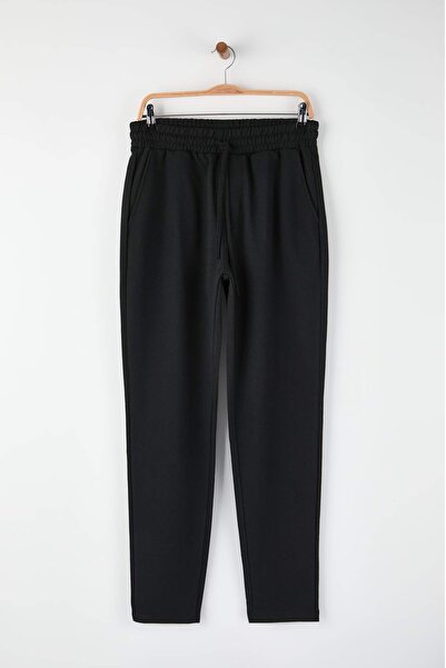 Trendyol Collection Black Regular/Normal Cut Open Leg Sweatpants Tmnaw26Ea00016