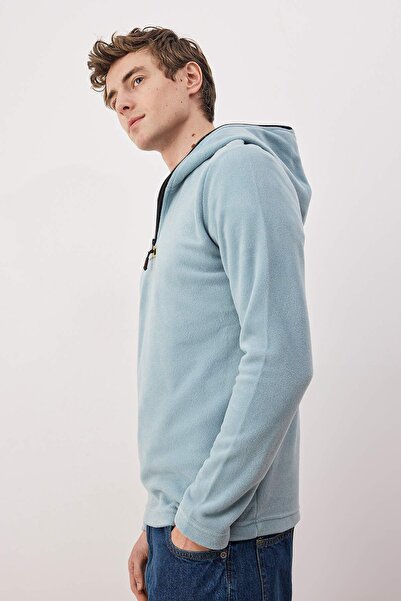Trendyol Collection Mint Slim/Fitted Polar Zippered Hooded Sweatshirt Tmnaw26Sw00064