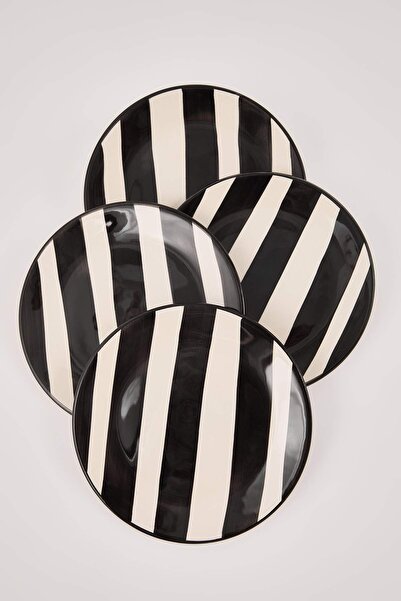 TRENDYOLMİLLA HOME 4-Piece Striped Ceramic Cake Set 19 cm Tphaw26Tbk00079