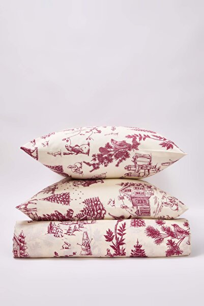 TRENDYOLMİLLA HOME Dvojitá sada povlečení s vánočním motivem, snadno se žehlí, 200x220 cm TPHAW26CKN00011