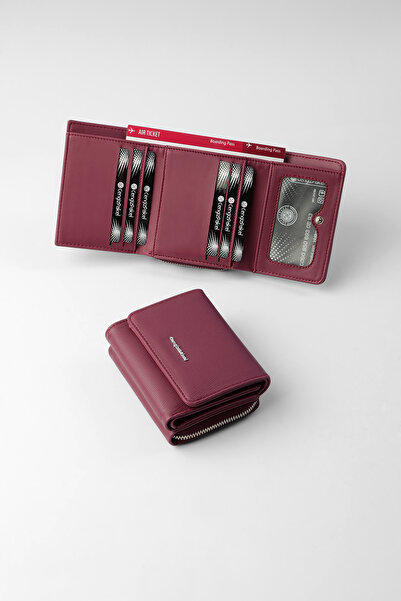 CENGİZ PAKEL Antalya Kadın Cüzdan-portföy 65221a-mürdüm