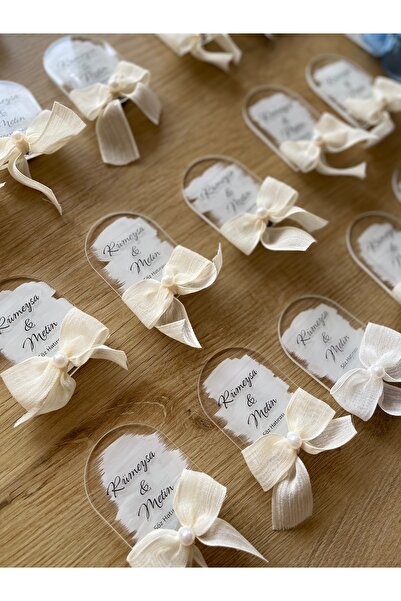 handmade candle house 20 Adet Söz Nişan Nikah Hatırası Pencere Model Pleksi M...