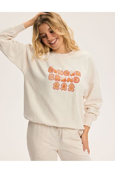 Bloovii Hanorac de damă cu guler rotund, mânecă lungă, croială lejeră, turtă ...