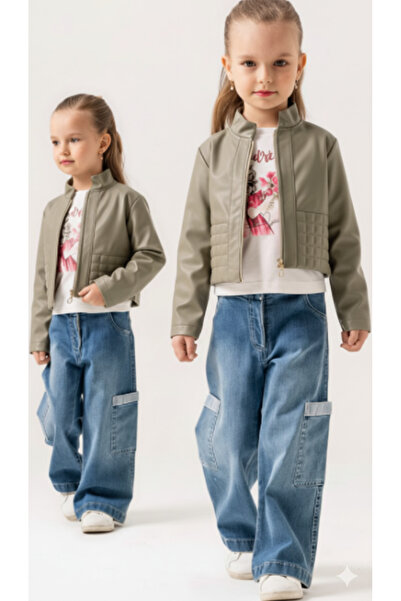 Cremix Kız Çocuk Deri Ceket