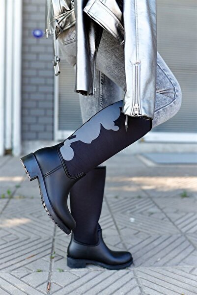 Sea&Blue Γυναικείες αδιάβροχες μπότες βροχής με στάμπα σιλουέτας Μίκυ Μάους