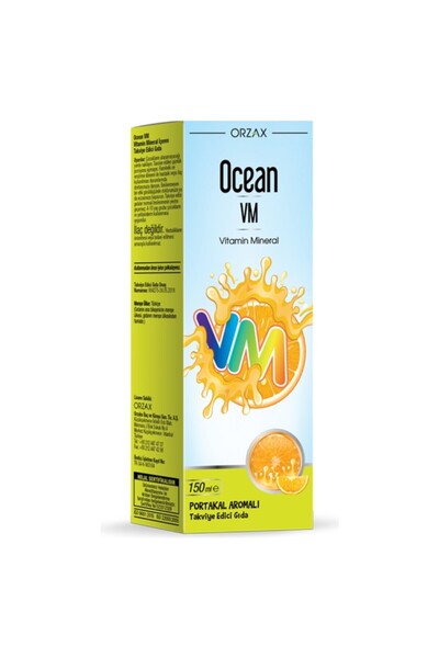 Ocean Vm Vitamin Mineral 150 ml Portakal Oromalı Kral Şakir Kutulu Şurup
