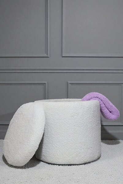 woody maison Puf Iskandinav Tarz Kuzu Tüy Kumaş Sandıklı Large Çok Amaçlı Puf Koltuk Bench 41*42