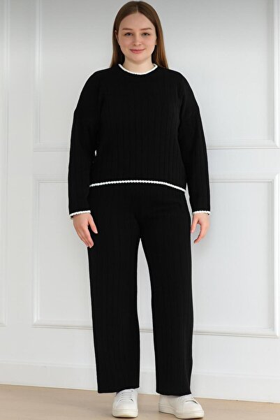 MAY MARA Stand-Up Collar 2-Piece Blazer and Pants Tricot Suit