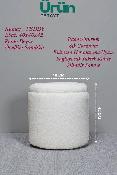 woody maison Puf Iskandinav Tarz Kuzu Tüy Kumaş Sandıklı Large Çok Amaçlı Puf Koltuk Bench 41*42