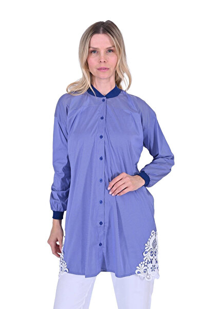 Invee Navy Blue İnvee Shirt - Kupur Detailed, Model 6978