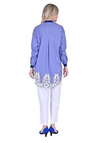 Invee Navy Blue İnvee Shirt - Kupur Detailed, Model 6978