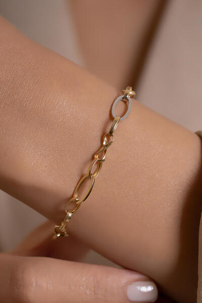 AMES GOLD KUYUMCULUK 14 Ayar Altın Modern Sonsuzluk Figürlü Hallow Bileklik