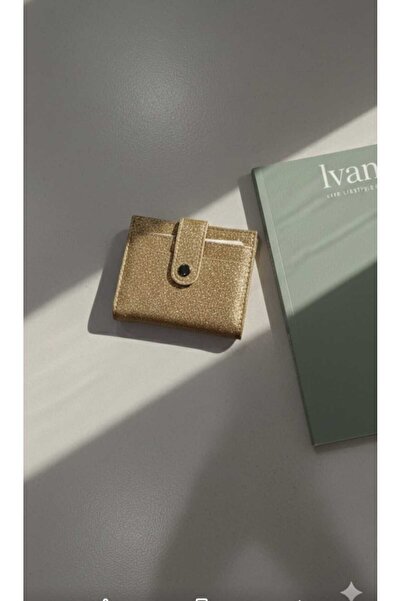 Uzs pace محفظة وحامل بطاقات نسائي فضي - ذهبي