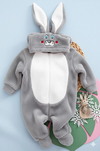 VaVbaby Welsoft Unisex Zippered Plush Winter Baby Sleeping Bag Children's Jumpsuit and Costume Rabbit