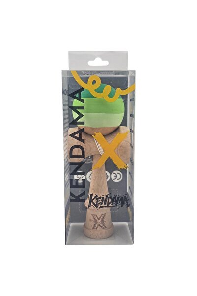 Bibilel Kids Kendama X Original Professional Wooden Rubber Grip 18 cm Green (3-color ball)