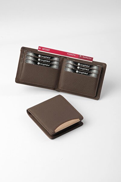 CENGİZ PAKEL Genuine Leather Men's Wallet 27448-Brown-Earth