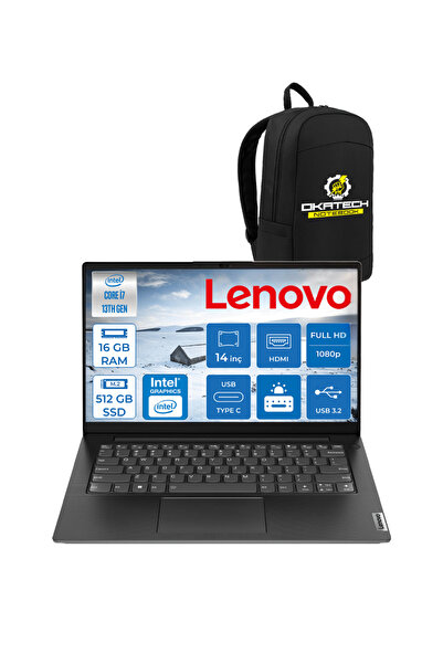 LENOVO V14 GEN4 IRU CORE I7 13620H 16 GB RAM 512 GB SSD 14” FULLHD WİN11PRO NOTEBOOK + OKATECH ÇANTA