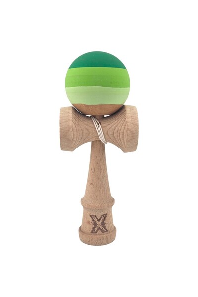 Bibilel Kids Kendama X Original Professional Wooden Rubber Grip 18 cm Green (3-color ball)