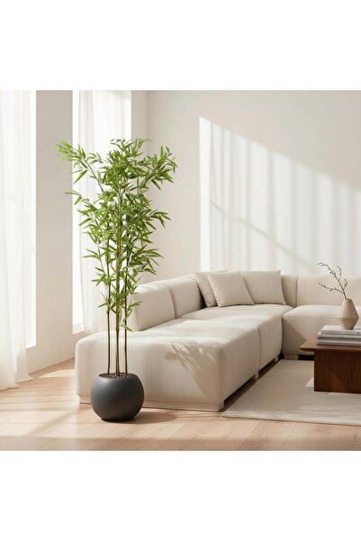 Casco Elegant Artificial Bamboo Tree with Round Pot, Grey, 180cm