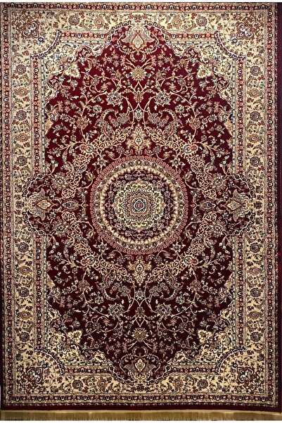 ASARYÜN Halı Ipek H4095 Bordo İpeksi İran Halısı Geleneksel Renkli Göbekli Kl...