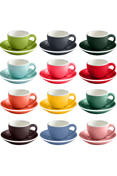 MIBRU Coffee ceramic cup with plate 75ml Pistachio For Espresso Drinks