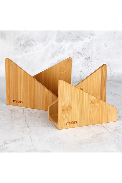 Vera Bambu 2’li Bambu Üçgen Kesim Peçetelik – Doğal Ahşap Masa Düzenleyici