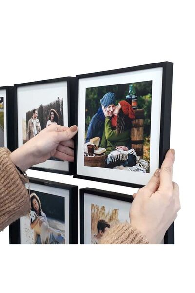 Genel Markalar Yapışkanlı Sök Tak Klasik Kare Çerçeveler - 3'lü Paket PVC Korumalı FOTOĞRAFLI