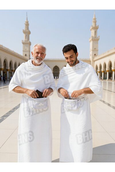 ESHRAQ Luxury and soft men's ihram for Hajj and Umrah, gift adjustable waist bag, 1,000 gram ihram set for Umrah and Hajj