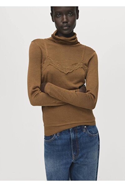 MANGO Woman Yün karışımlı yüksek yaka kazak
