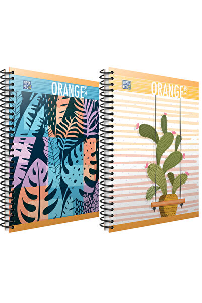 Gıpta Orange Book Spiral-Bound Offset Plastic (12 Pieces)Notebook A4 120 Yp Lined 4954