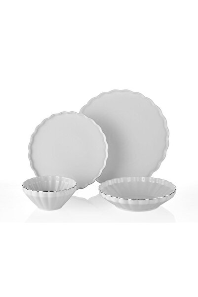 ROY KING TWİST SİLVER 24 PARÇA 6 KİŞİLİK YEMEK TAKIMI