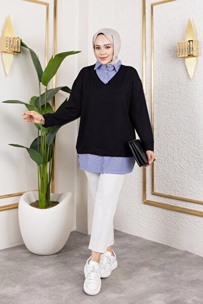 Moda MSK Γυναικείο πουκάμισο με λεπτομέρεια από ύφασμα Modal