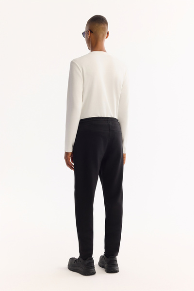 Avva Erkek Siyah Beli Lastikli Bağcıklı Yandan Cepli Nervürlü İnterlok Jogger A52Y3403