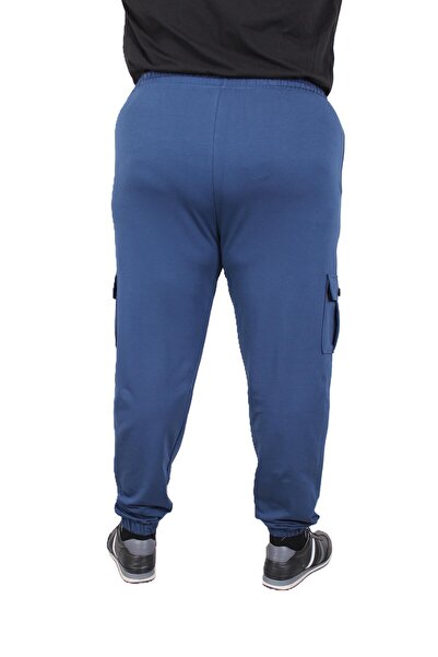 Starbattal Large Size Men's Plain Commando Sweatpants 22520 Indigo