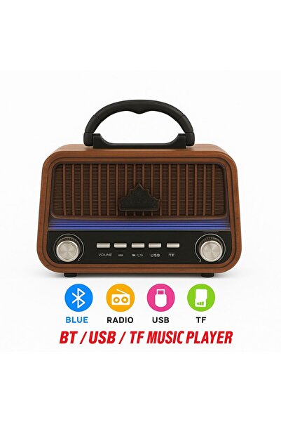 OnlyTech Nostajık Görünümlü Led özellikli Usb Bluetooth Flaş Bellek Takılabil...