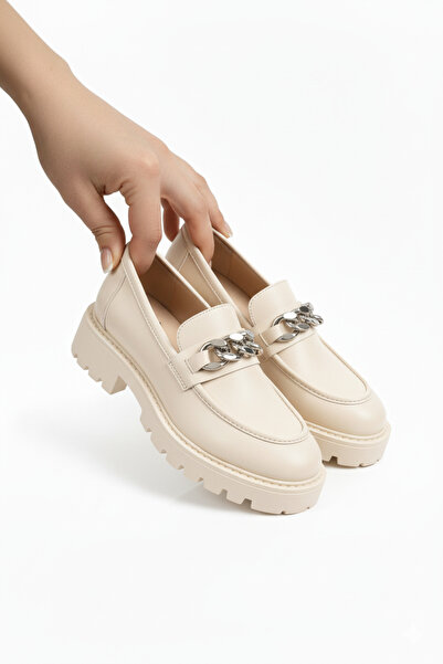 FAYMAZ Pantofi Oxford Gülal - Bej, cu catarame cu lanț Utilizare zilnică