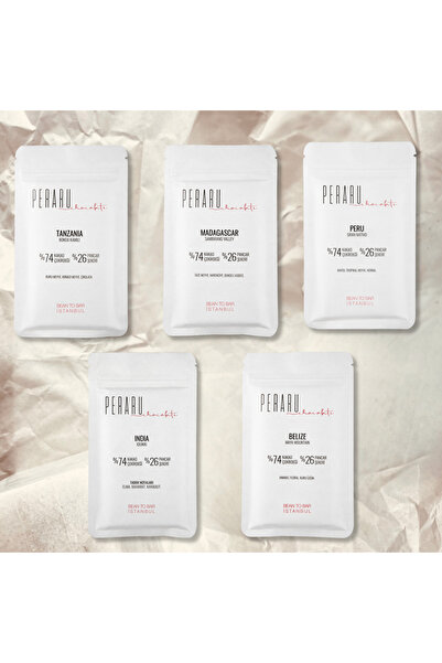 PERARU chocolate 5Lİ BEAN TO BAR Çikolata seti