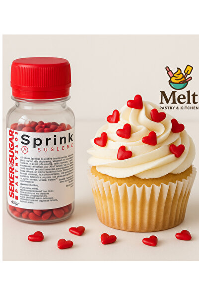 Genel Markalar Pasta Süsleme Şekeri Kırmızı Kalp 45 gr Sprinkles