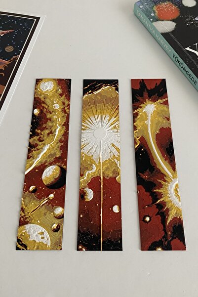 Good To Glow Uzay Kabartmalı Kitap Ayracı 3'lü Set - Galaksi ve Kozmik Tema B...