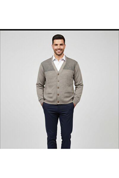COLORBAR TRİKO Güncüoğlu Steel Knitted Buttoned Men's Knitwear Cardigan