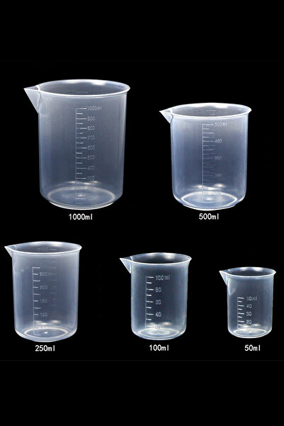 ATEL-SAN tBeher Ve Mezür SET Plastik / Şeffaf (Beher + Mezür + Pastör Pipeti + Tüp Fırçası Büyük Boy)