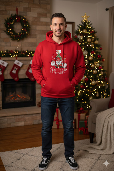 blausee wear Унісекс Новорічний Різдвяний Світло-червоний худі з капюшоном і принтом оленя