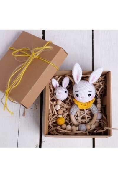 tiny wood Organic Newborn Baby Gift Set, Unisex Baby Set Tavşancik