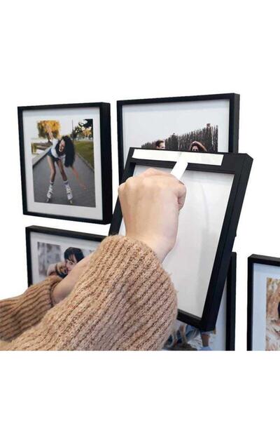 Senden Hediye Adhesive Plug-In Square Frame - Black Pack of 3