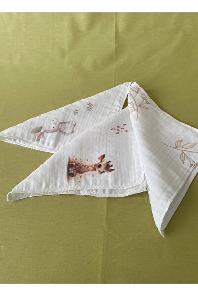 tiny wood Set of 3 Patterned Muslin Baby Mouth Wipes 100% Cotton 20 X 20 cm