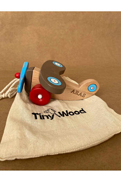 tiny wood İsme Özel Ahşap Oyuncak Uçak | Doğal Kayın Ağacından El Yapımı Mont...